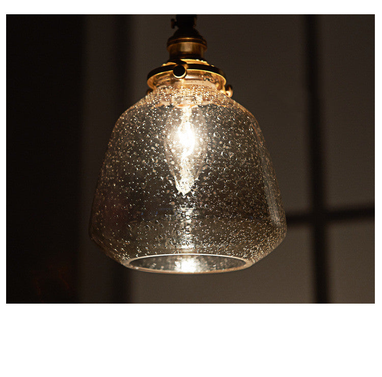 Clear Seeded Glass Pendant Light