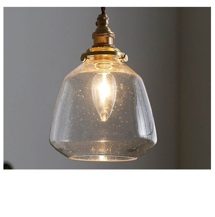 Clear Seeded Glass Pendant Light