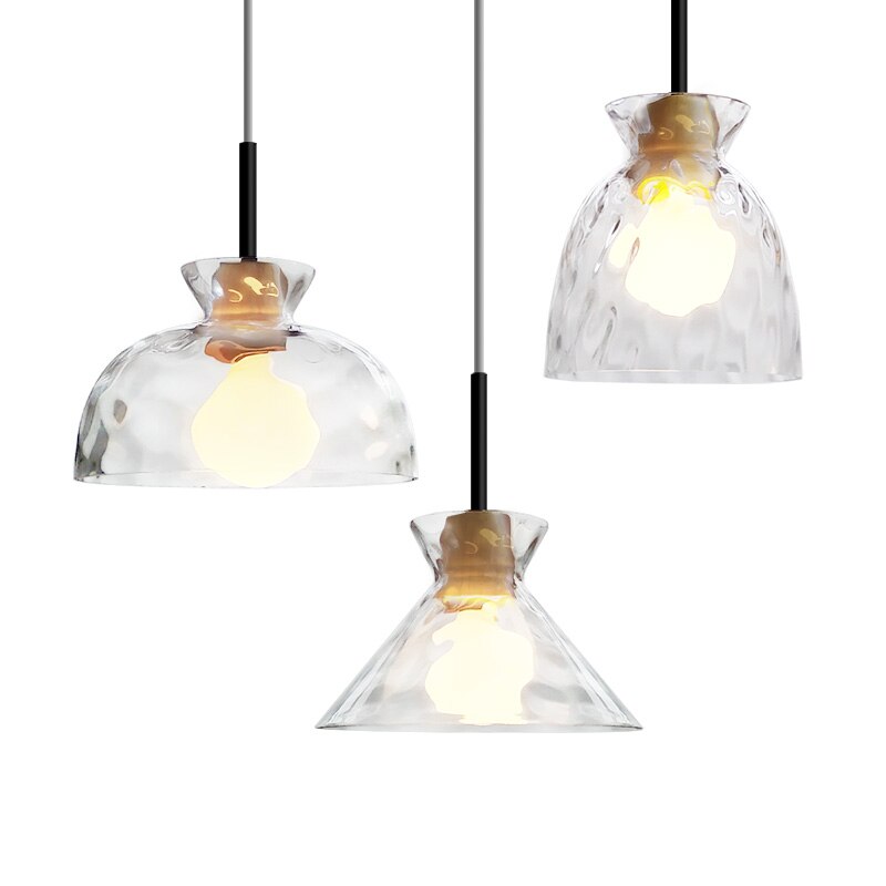 Japanese Ripple Glass Pendant Light