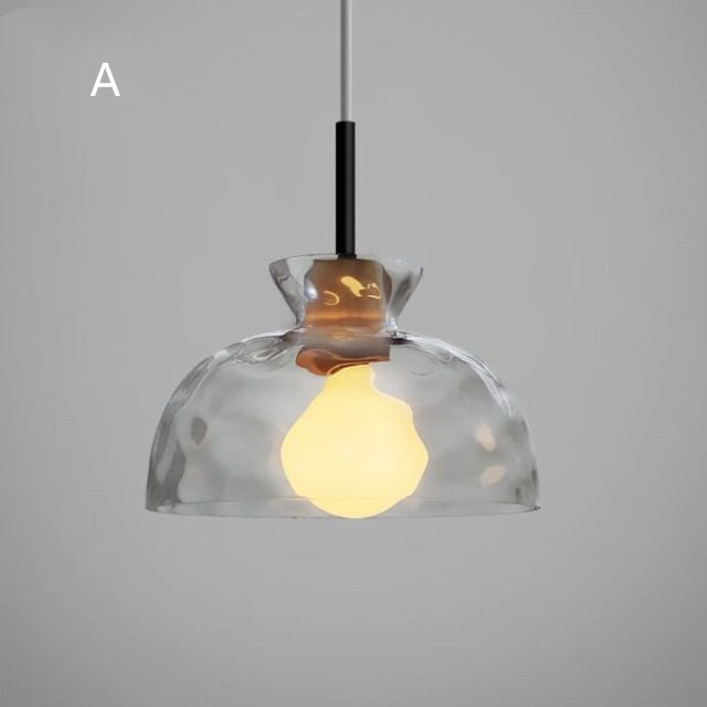 Japanese Ripple Glass Pendant Light