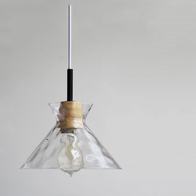 Japanese Ripple Glass Pendant Light