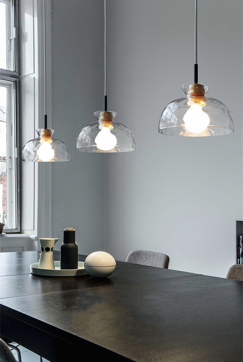 Japanese Ripple Glass Pendant Light