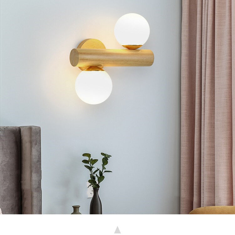 Nordic Cute Wood Glass Pendant Lights