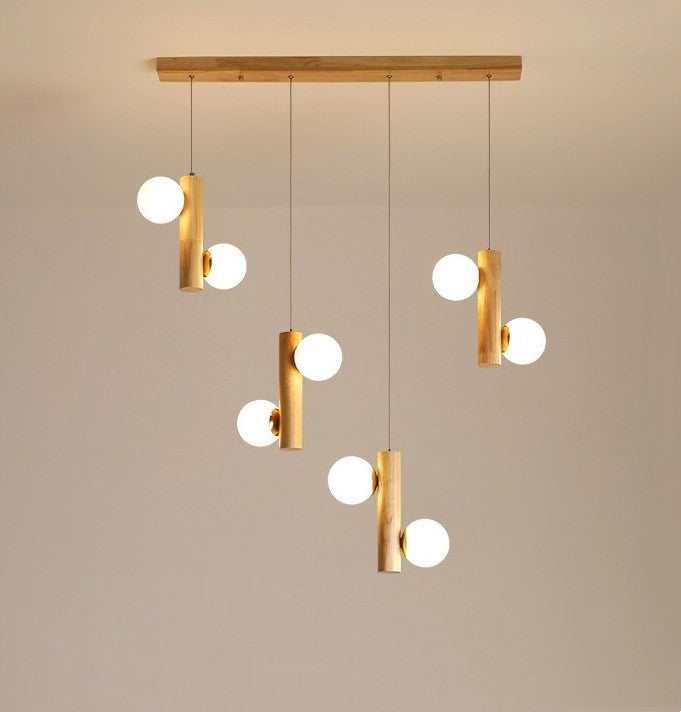 Nordic Cute Wood Glass Pendant Lights